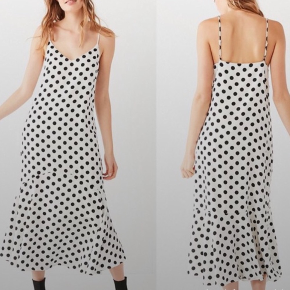 UO Black & White Polka Dot Maxi Dress (Size Small)